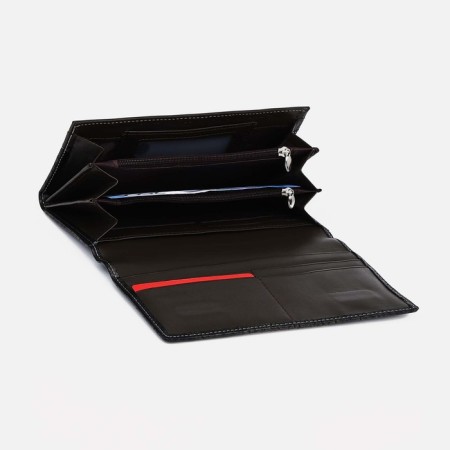 Women's wallet on magnets, black color-2