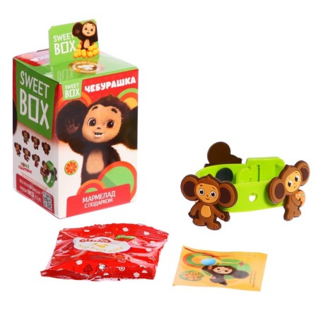 Toy Cheburashka, with marmalade in a box, 10g-4