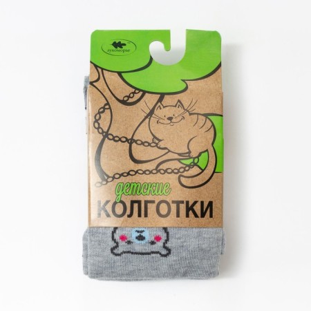 Children's tights "Zoo", color gray melange, height 98-104-4