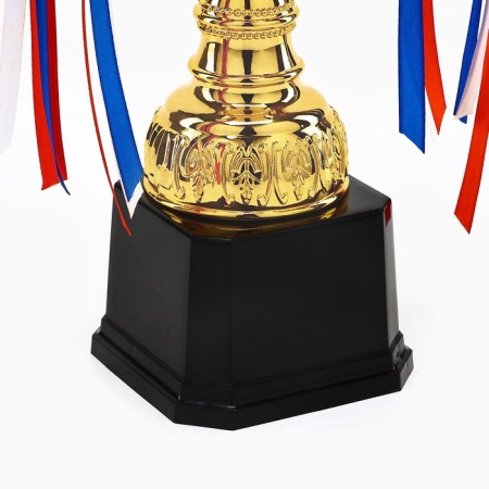 Cup 180b, award figure, gold, plastic stand, tricolor, 38.5 × 15 × 8 cm.-3