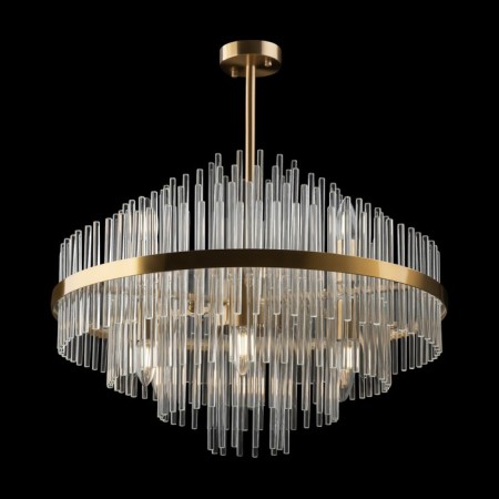 Suspended lamp 60W, 9XE14, 66x60 cm, brass-1