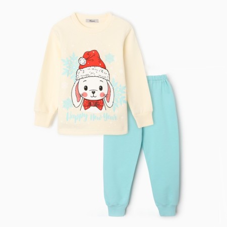 Pajamas for the girl is combed, color is yellow/blue, height 86-92