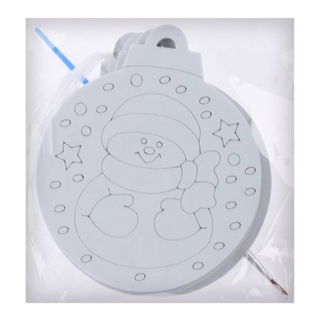 Christmas tree decoration for coloring "Snowman" 4 pcs., Brush-4