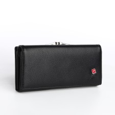 Women's wallet on a magnet, black color