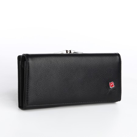 Women's wallet on a magnet, black color