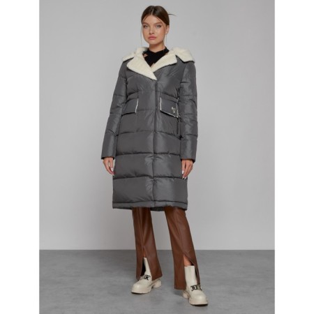 Coat insulated winter female, size 46, dark gray color