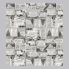 New Year's newspaper package, plastic with a cut pen, gray, 37x47 cm, 60 μm