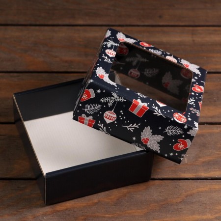 Gift box, cover is, "winter", 14.5 x 14.5 x 6 cm-2