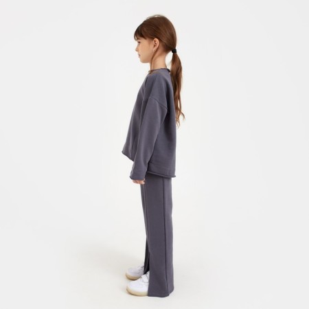 Children's costume (sweatshirt, trousers) minku color gray, height 152-1