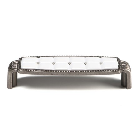 Elegant bracket handle, 96 mm, ceramic, color is old silver color-3