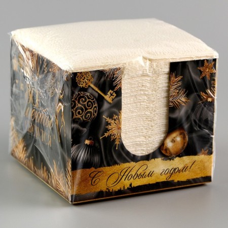 Paper Napkins in the New Year's box “All dreams will come true”, interior, 75 sheets, for the New Year-4