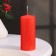 Candle cylinder, 5x11.5 cm, set 4 pcs, red