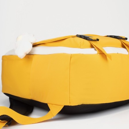 Youth backpack on lightning from textiles, 2 pockets, yellow color-2