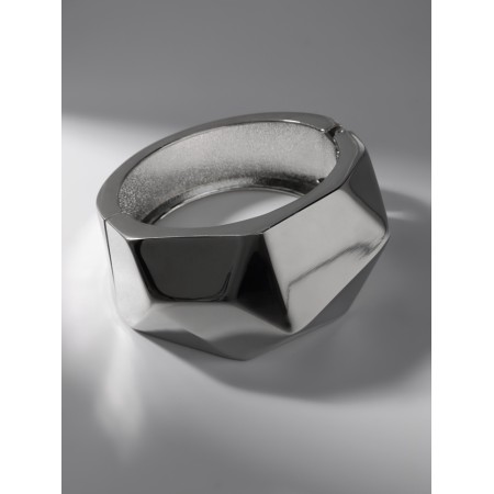 Bracelet Cuff "Corners", metal, color silver-2