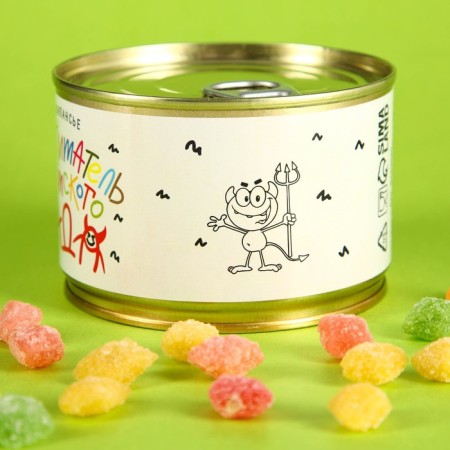 Monpensier "Educator", Caramel Lollice in a tin bank, 140 g-2