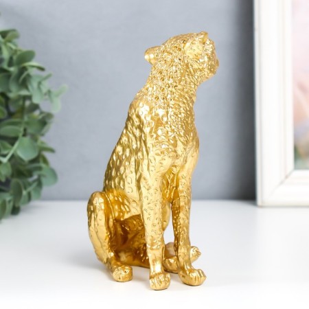 Souvenir Polystone "African cheetah" gold 14.5x6.3x10 cm-1