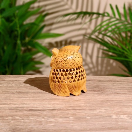 Souvenir "owl" tree Kadam 8x7x6 cm-1