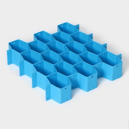 Organizer under the boxes, 8 partitions, 34.3 × 6.6 cm, color mix