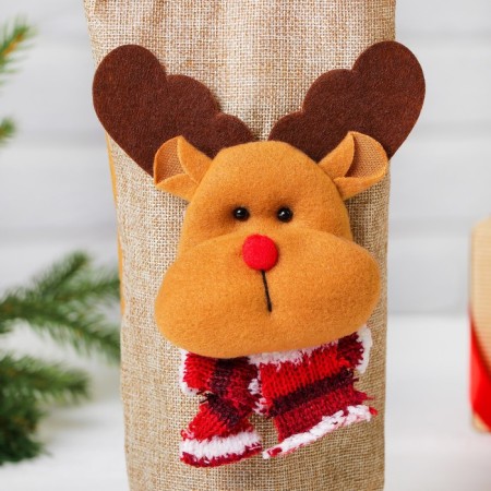A cover on a bottle "Deer", a striped scarf, with handles-1