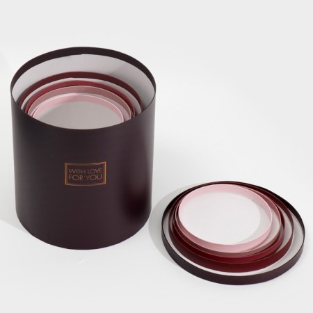 A set of round boxes 5 in 1, gift packaging, Panton 06, 15 x 15 x 15 - 23 x 23 25 cm-12