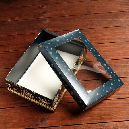 Gift box, with a window, the team "Happy New Year", 24 x 17 x 8 cm-3