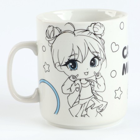 Painting mugs with paints - partial filling "Two girlfriends"-2
