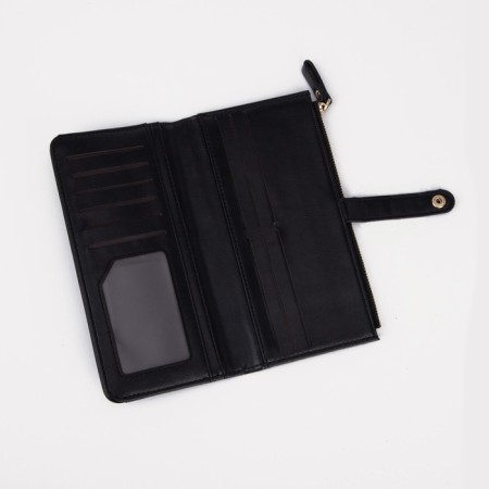 Women's wallet on the button, black color-2