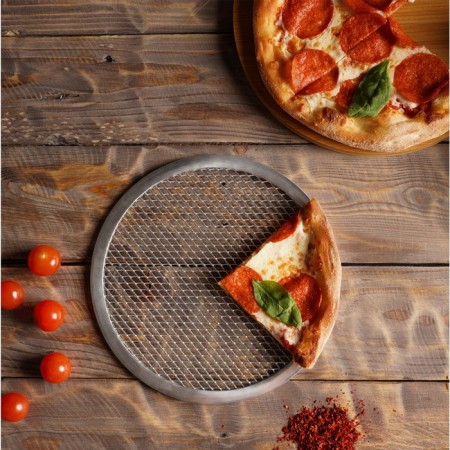 Pizza baking uniform, d = 23 cm, silver color-4