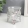 Glass candlestick, 1 candle "Flower" silver 6.5x6x6 cm