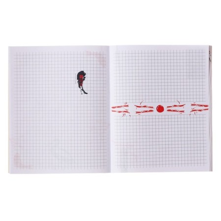 Notebook of 48 sheets in the cage "Anime. Boy and sky", covered cardboard, matte lamination, selective UV-polish, internal block design, offset-5