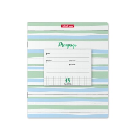 Notebook 18 sheets in the Erichkrause Optima Lines, covered cardboard, OFSET block, mix-4
