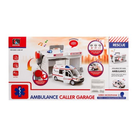 Parking "Ambulance" with a metal machine and walkie -talkie, light and sound effects-5