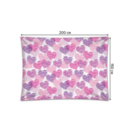 Decorative panel with photo printing "shallow hearts", horizontal, size 150x200 cm-1