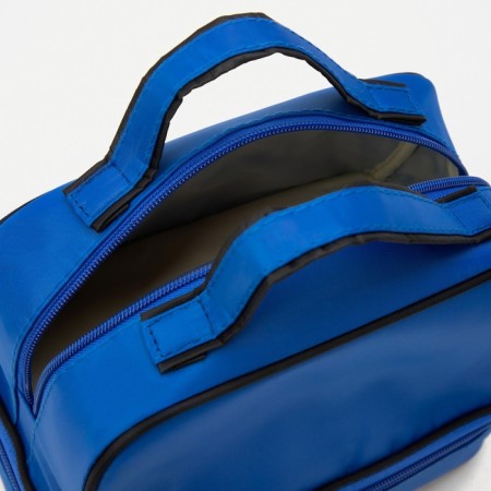 Cosmetic bag, 2 parts on zippers, blue color-3