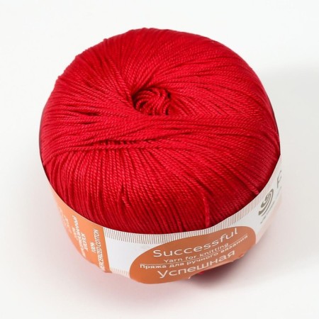 Yarn "Successful" 100%Merserized cotton 220m/50g (06 red)-4