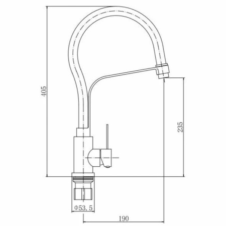 Fashun A54012-8 kitchen mixer, single-legged, flexible spout, stainless steel, white-1