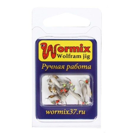 Mormyshka Devil "White" with a golden crown, weight 0.8 g, size 3-1