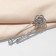 Pin "Rose Flower", 7.5 cm, white color in silver