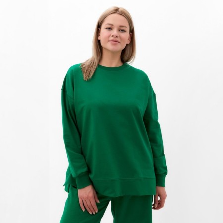 Women's costume (sweatshirt/pants), green color, size 50-1