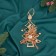 Christmas tree decoration "Flower tree with a flower" 16x10 cm, gold