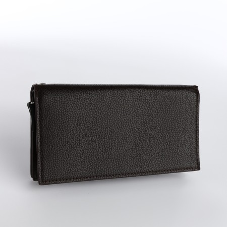 Male purse for magnet, clip for bills, separation for SIM cards, brown color-1