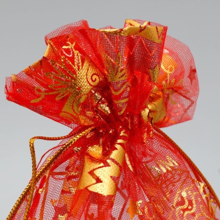 Bag Gift Organza "New Year's toys", 16 x 24 cm +/- 1.5 cm, New Year-2