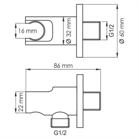 Shower hose connection Wasserkraft A148, watering room, brass, white-1
