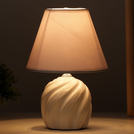 Lamp table ceramics "Gaddy" 1HE14 40W white 18x18x27 cm Risalux-2
