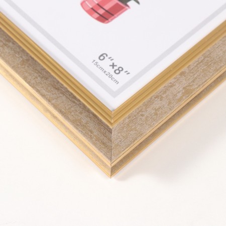 Photo frame plastic 15x20 cm "Gabriel" Golden with a gold stripe 2.2x19x24 cm-2