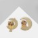 Set of icons (2 pcs.) "Cats on the Moon", color in gold