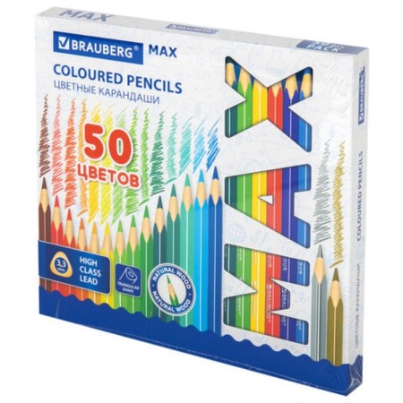 Pencils CV Super -smugg Bright Trogr Brauberg Max, 50 colors, Soft barn 3.3 mm, 181860
