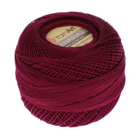 The yarn "Canarias" is 100% Merceris. cotton 203m/20g (0112 Bordeaux)-2