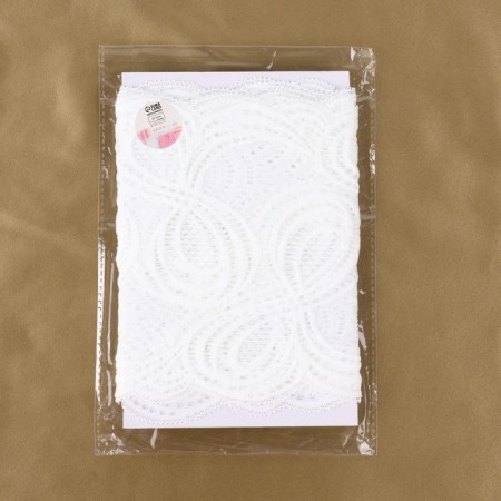Lace elastic fabric, 180 mm × 2.7 ± 0.5 m, white color-4