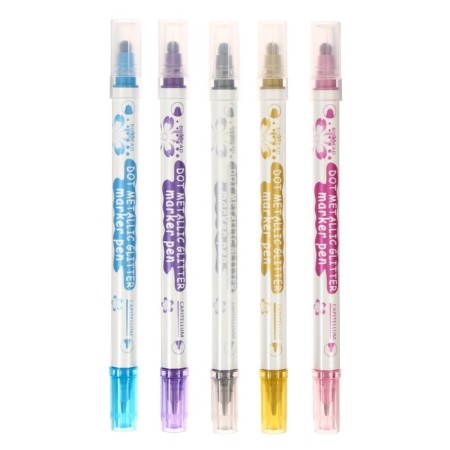Set of markers, bilateral, metallic colors, 5 colors-1
